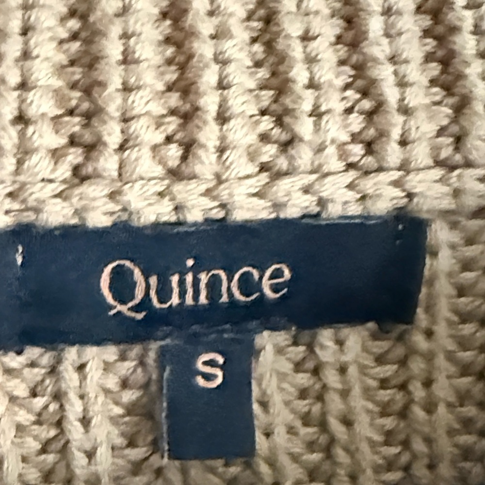 Quince Organic Cotton Fisherman Crew Sweater Sz S - Picture 3 of 5